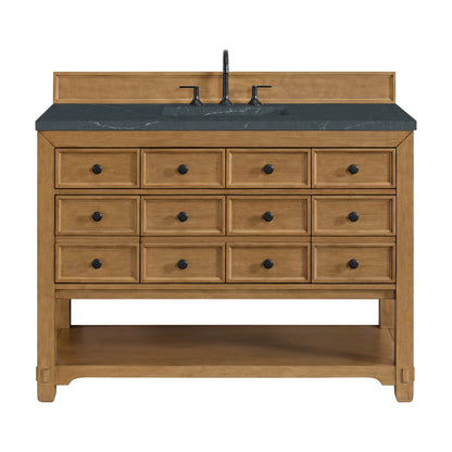 Malibu 48" Single Vanity, Amber Birch w/ 3 CM Charcoal Soapstone Silestone Top