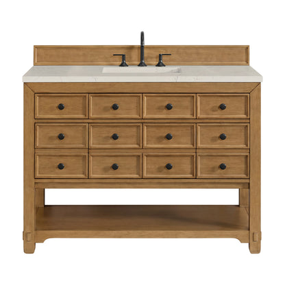 Malibu 48" Single Vanity, Amber Birch, w/ 3 CM Siberian Silestone Top
