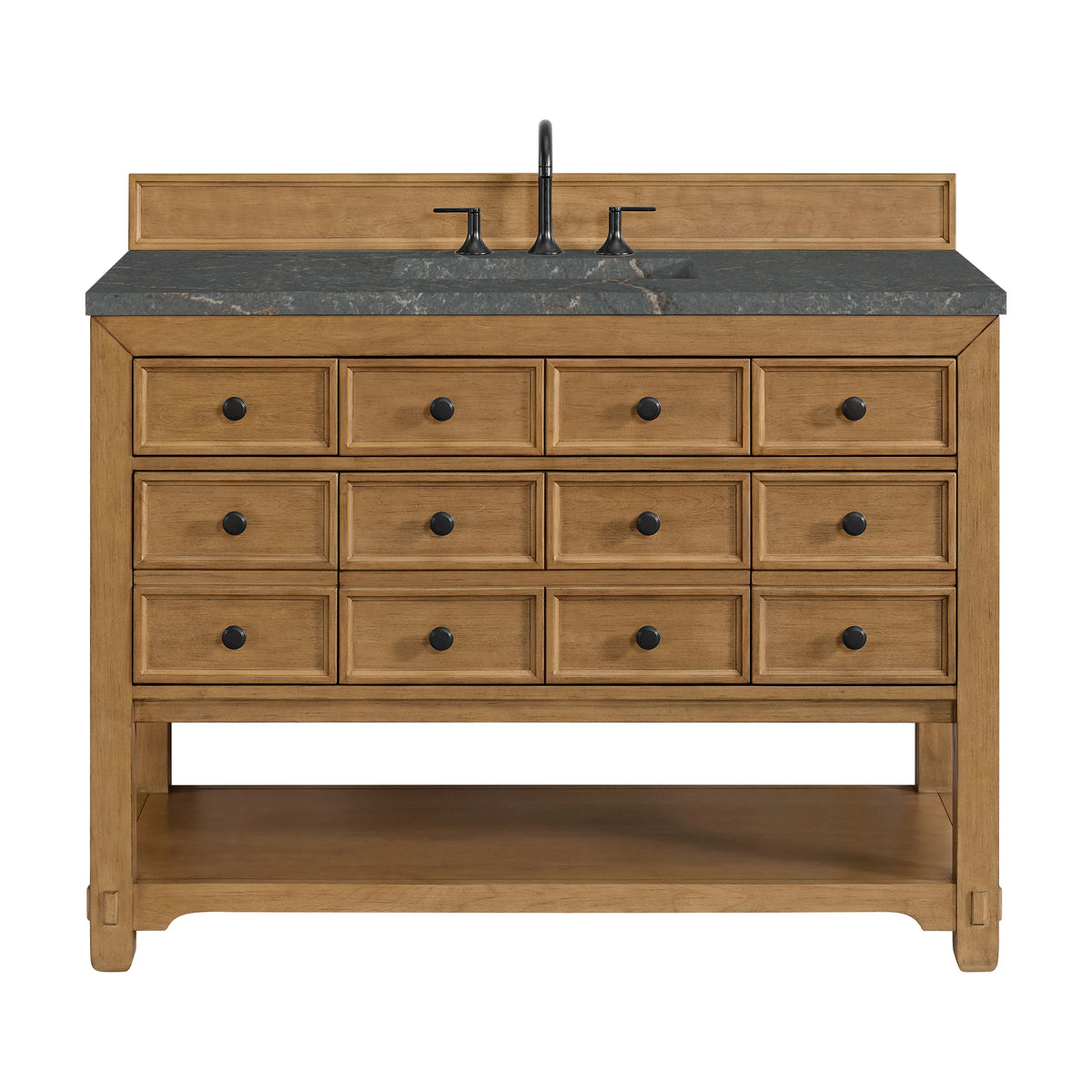 Malibu 48" Single Vanity, Amber Birch w/ 3 CM Parisien Bleu Silestone Top w/ FreePower Wireless Charger