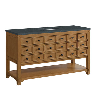 Malibu 60" Single Vanity, Amber Birch w/ 3 CM Charcoal Soapstone Top, view 10