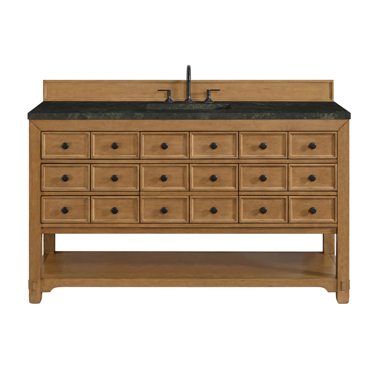 Malibu 60" Single Vanity, Amber Birch, w/ 3 CM Phantome Eclos Top