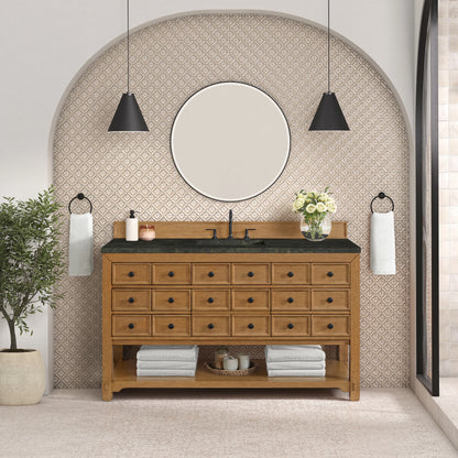 Malibu 60" Single Vanity, Amber Birch, w/ 3 CM Phantome Eclos Top, view 3