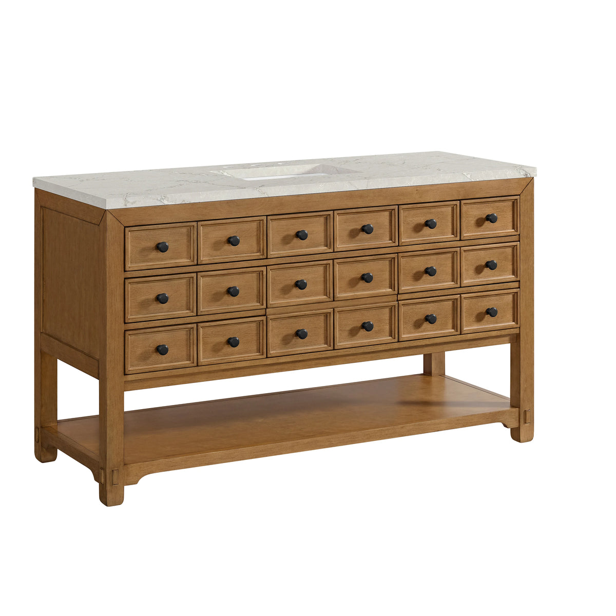 Malibu 60" Single Vanity, Amber Birch w/ 3 CM Victorian Silver Top, view 10