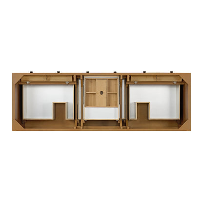 Renovate for Less Atlanta Malibu 72" Double Vanity, Amber Birch w/ 3 CM Eternal Marfil Top, view 6
