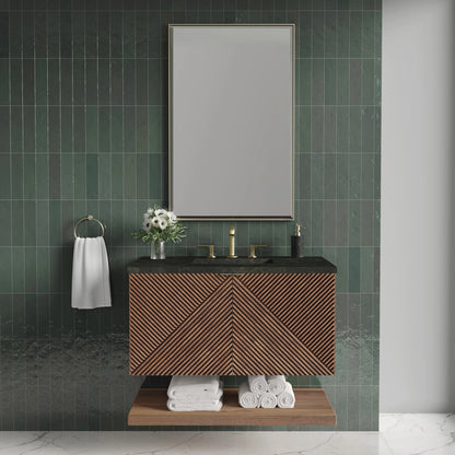 Marcello 36" Single Vanity, Chestnut, w/ 3 CM Phantome Eclos Top, view 2