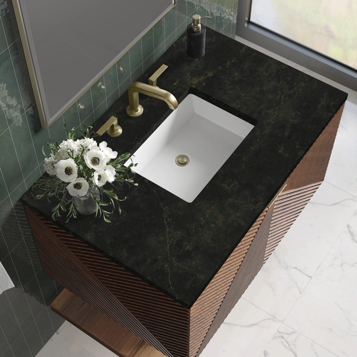 Marcello 36" Single Vanity, Chestnut, w/ 3 CM Phantome Eclos Top, view 4
