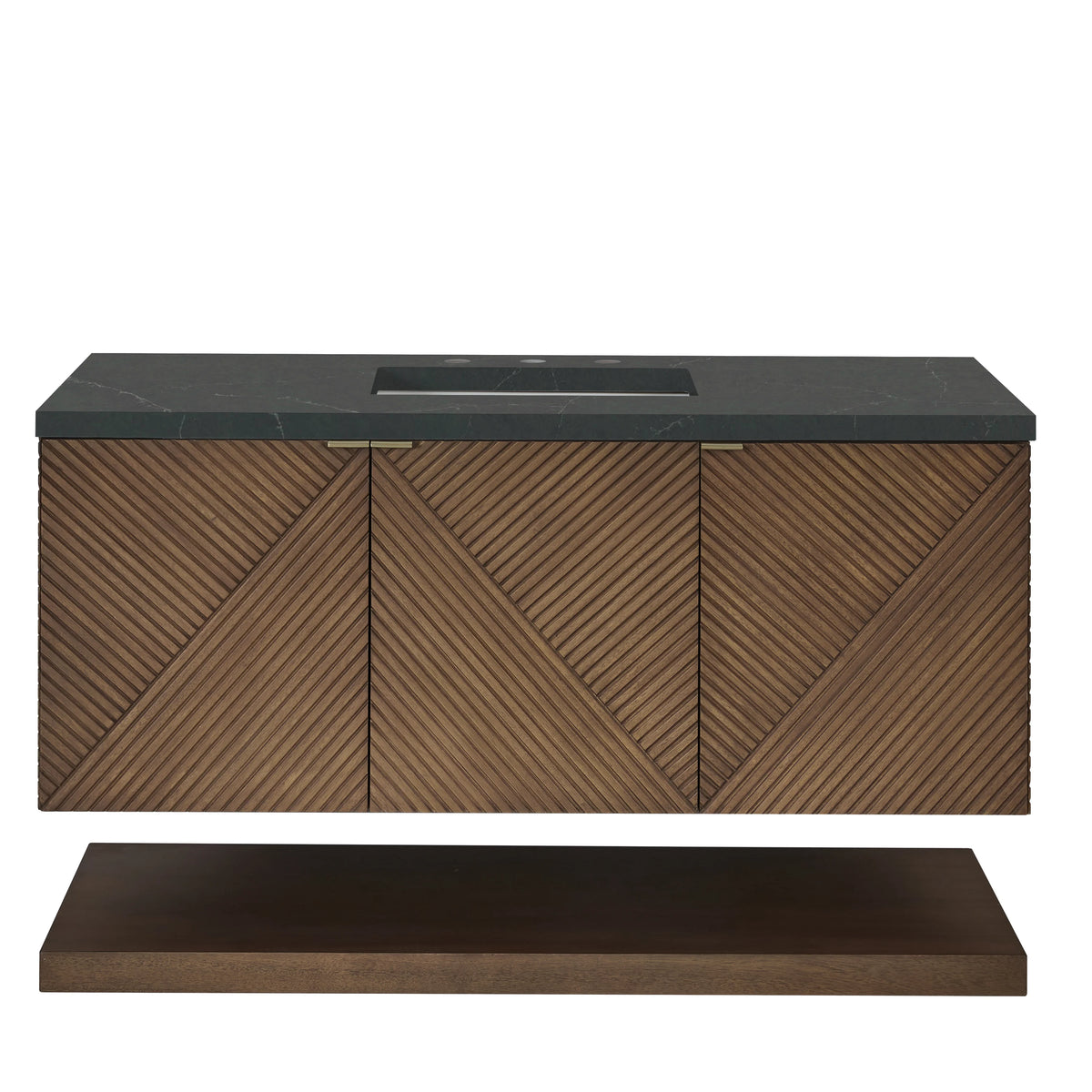 Marcello 48" Single Vanity, Chestnut w/ 3 CM Charcoal Soapstone Silestone Top