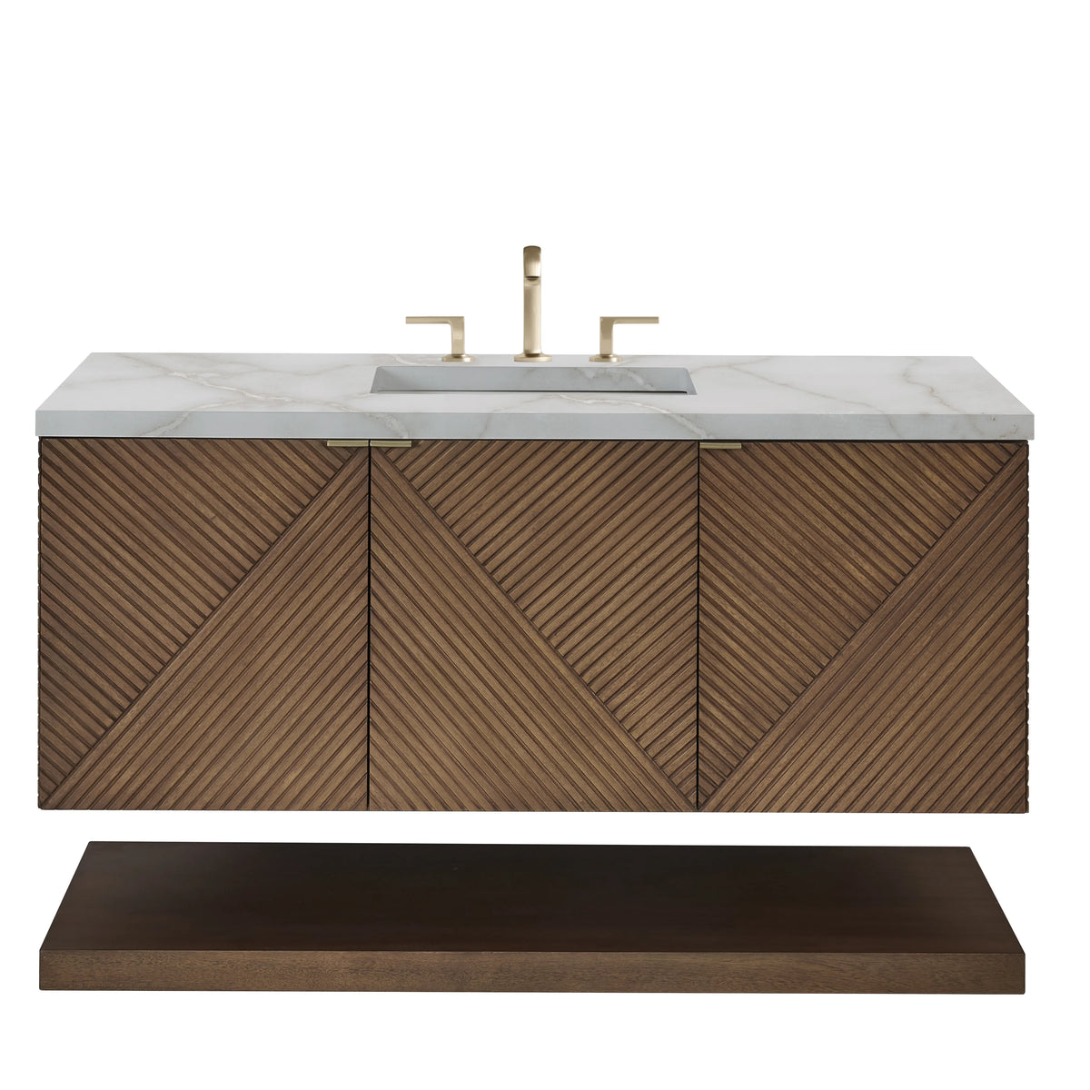 Marcello 48" Single Vanity, Chestnut w/ 3 CM Victorian Silver Silestone Top, view 2