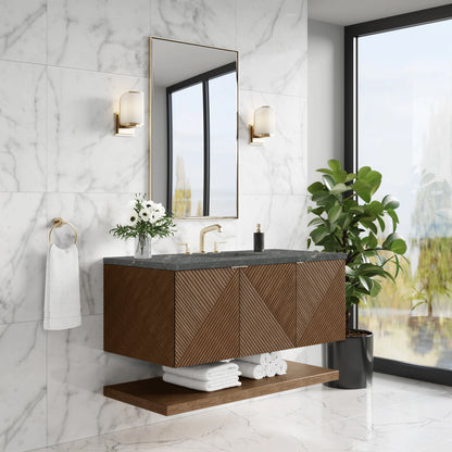 Marcello 48" Single Vanity, Chestnut w/ 3 CM Parisien Bleu Silestone Top w/ FreePower Wireless Charger, view 7