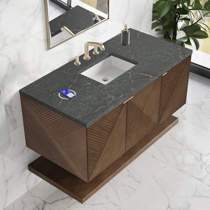 Marcello 48" Single Vanity, Chestnut w/ 3 CM Parisien Bleu Silestone Top w/ FreePower Wireless Charger, view 9