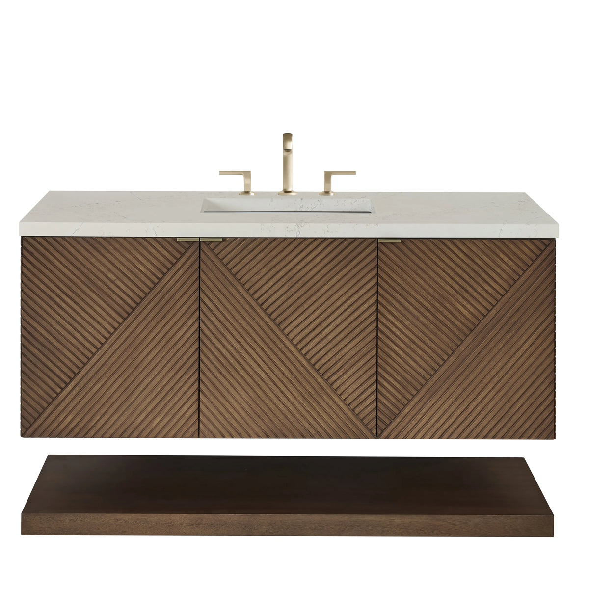 Marcello 48" Single Vanity, Chestnut, w/ 3 CM Siberian Silestone Top w/FreePower Wireless Charger
