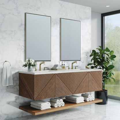 Marcello 72" Double Vanity, Chestnut w/ 3 CM Lime Delight Top, view 3