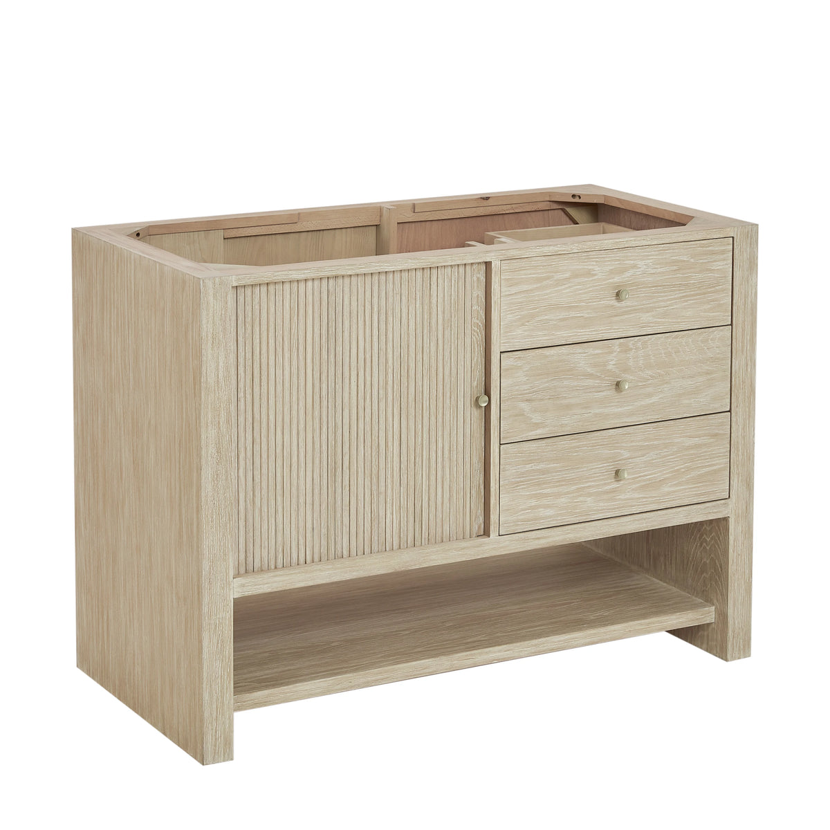 Marigot 48" Single Vanity, Sunwashed Oak w/ 3 CM Carrara White Marble Top, view 2