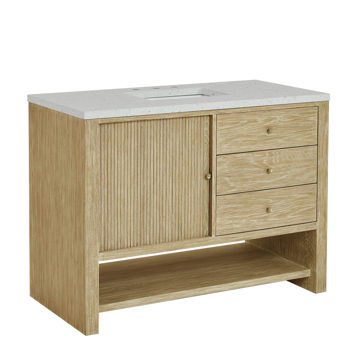 Marigot 48" Single Vanity, Sunwashed Oak w/ 3 CM Lime Delight Silestone Top, view 11