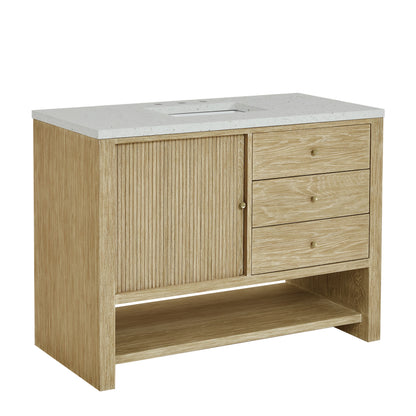Marigot 48" Single Vanity, Sunwashed Oak w/ 3 CM Lime Delight Silestone Top, view 11