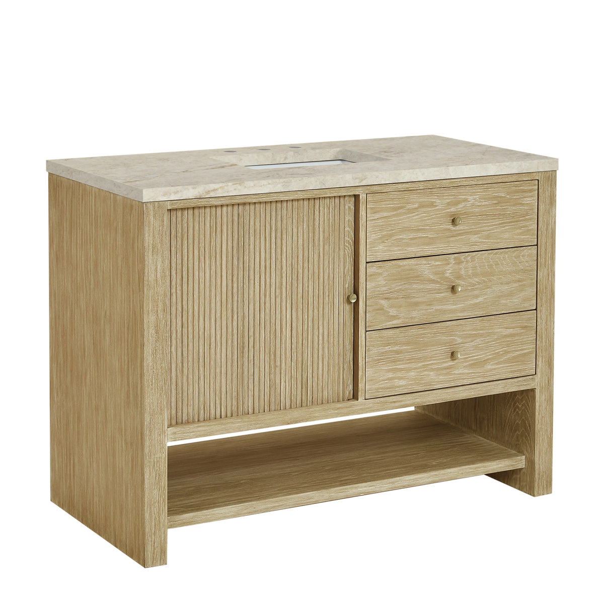 Marigot 48" Single Vanity, Sunwashed Oak, w/ 3 CM Tajnar Eclos Top w/FreePower Wireless Charger, view 14
