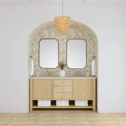 Renovate for Less Atlanta Marigot 72" Double Vanity, Sunwashed Oak w/ 3 CM Eternal Marfil Silestone Top, view 3