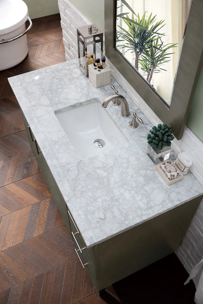 Renovate for Less Atlanta Metropolitan 48" Single Vanity, Silver Oak w/ 3 CM Carrara Marble Top, view 5