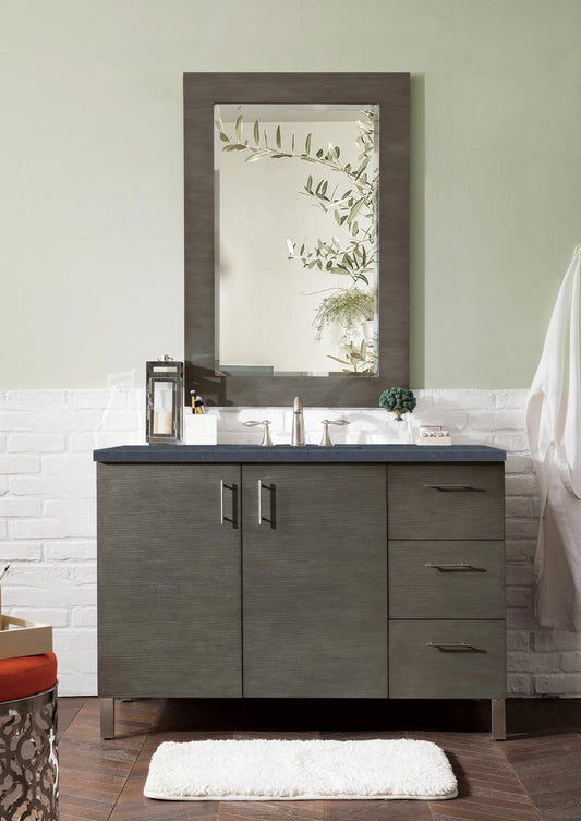 Metropolitan 48" Single Vanity, Silver Oak w/ 3 CM Charcoal Soapstone Silestone Top, view 2