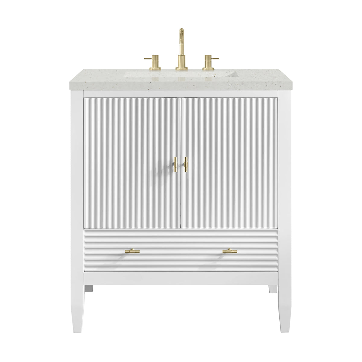Myrrin 30" Single Vanity, Bright White w/ 3 CM Lime Delight Silestone Top