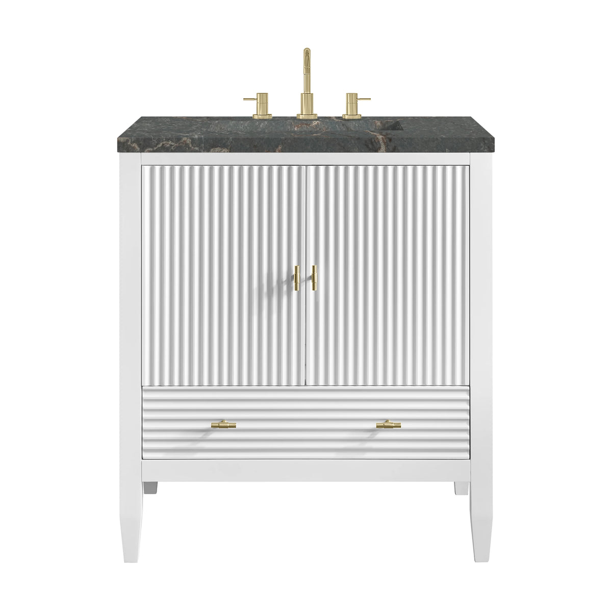 Myrrin 30" Single Vanity, Bright White w/ 3 CM Parisien Bleu Silestone Top
