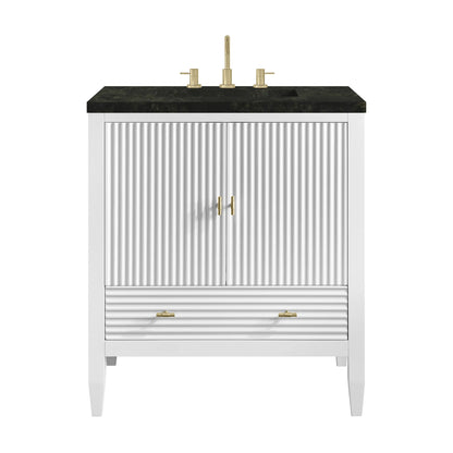 Myrrin 30" Single Vanity, Bright White w/ 3 CM Phantome Eclos Top