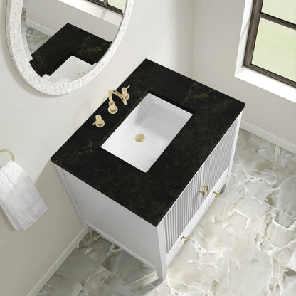 Myrrin 30" Single Vanity, Bright White w/ 3 CM Phantome Eclos Top, view 12