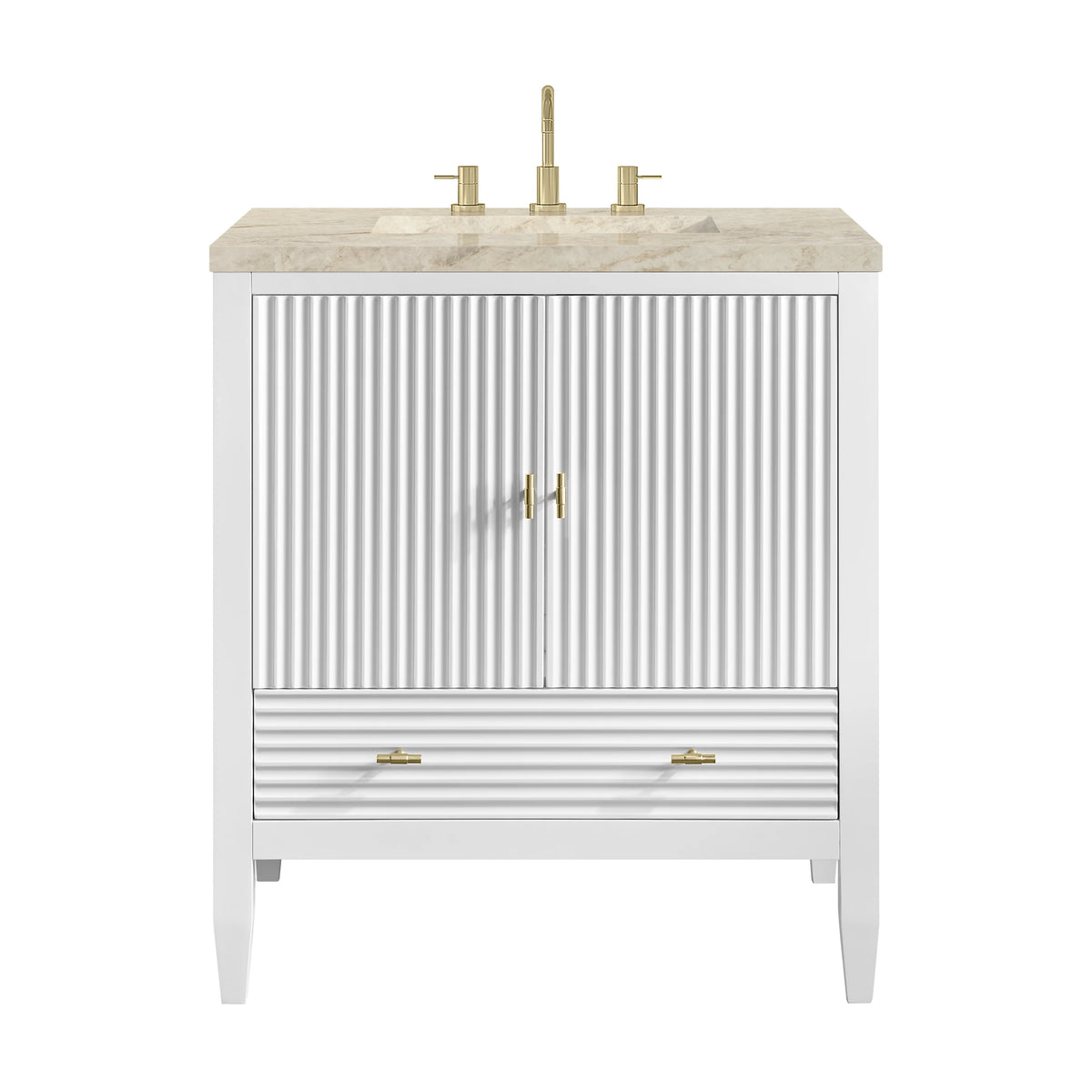 Myrrin 30" Single Vanity, Bright White w/ 3 CM Tajnar Eclos Top