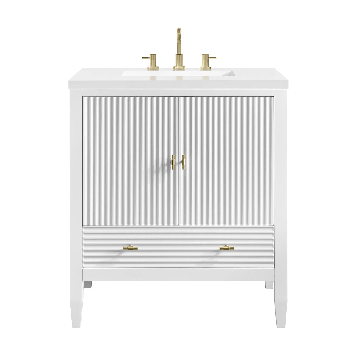 Myrrin 30" Single Vanity, Bright White w/ 3 CM White Zeus Silestone Top