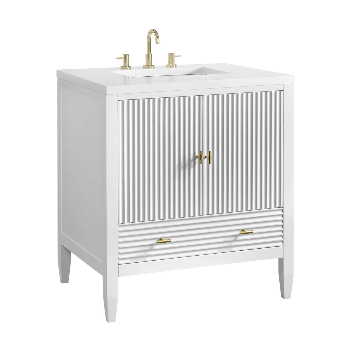 Myrrin 30" Single Vanity, Bright White w/ 3 CM White Zeus Silestone Top, view 14