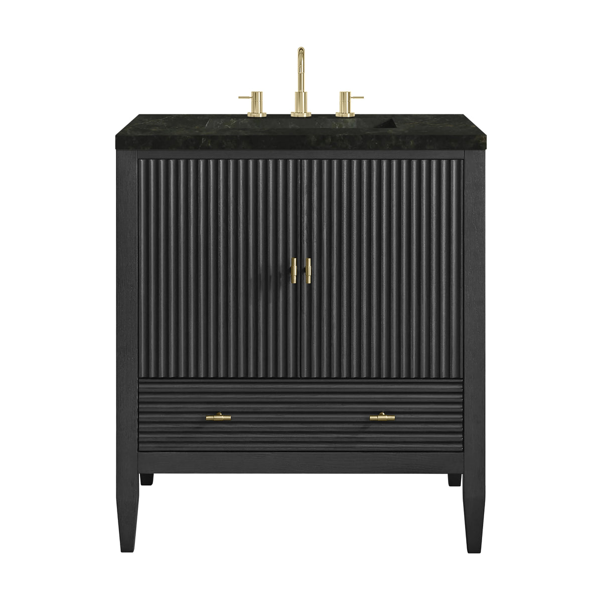 Myrrin 30" Single Vanity, Carbon Oak w/ 3 CM Phantome Eclos Top