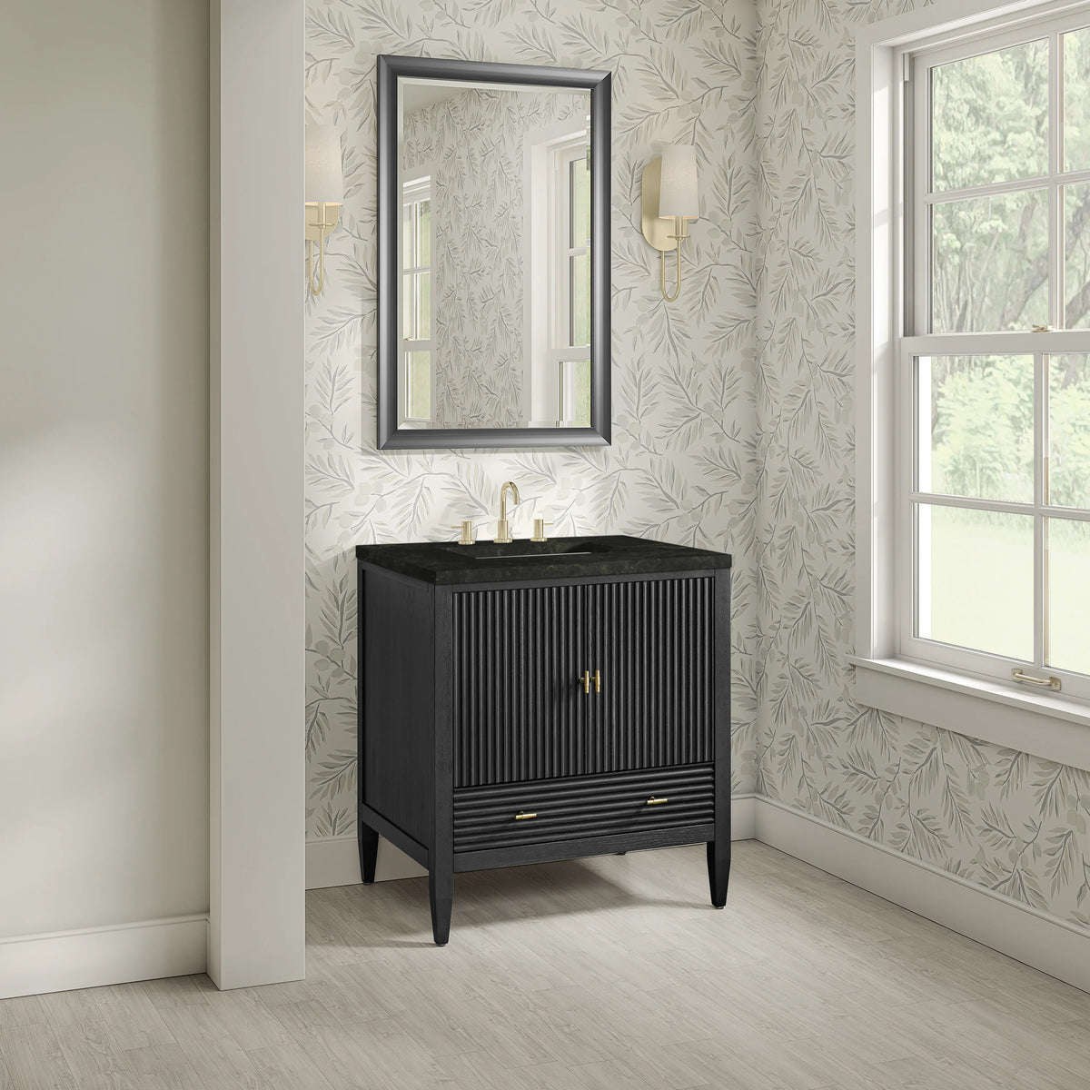 Myrrin 30" Single Vanity, Carbon Oak w/ 3 CM Phantome Eclos Top, view 6
