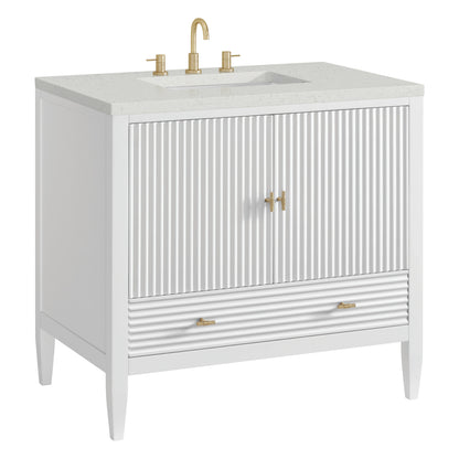 Myrrin 36" Vanity, Bright White w/ 3 CM Lime Delight Silestone Top, view 10