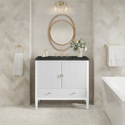 Myrrin 36" Vanity, Bright White, w/ 3 CM Phantome Eclos Top, view 3
