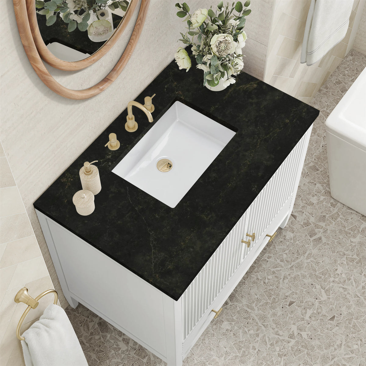 Myrrin 36" Vanity, Bright White, w/ 3 CM Phantome Eclos Top, view 7