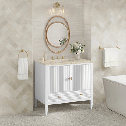 Myrrin 36" Vanity, Bright White, w/ 3 CM Tajnar Eclos Top, view 4