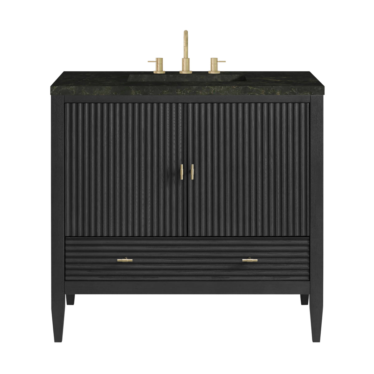 Myrrin 36" Vanity, Carbon Oak, w/ 3 CM Phantome Eclos Top