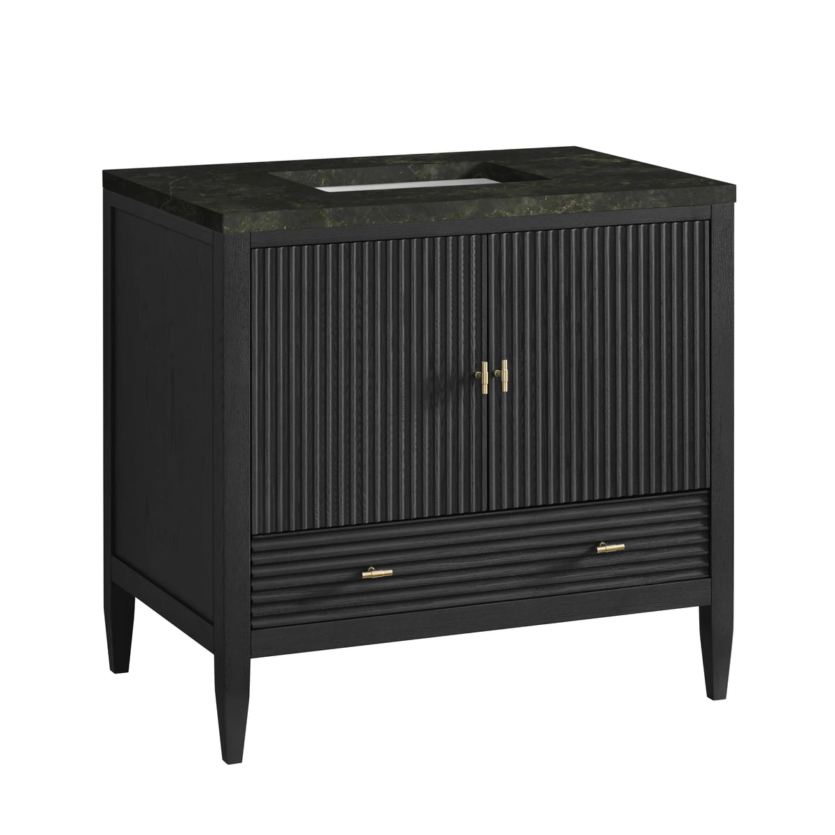 Myrrin 36" Vanity, Carbon Oak, w/ 3 CM Phantome Eclos Top, view 10