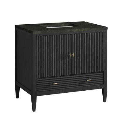 Myrrin 36" Vanity, Carbon Oak, w/ 3 CM Phantome Eclos Top, view 10