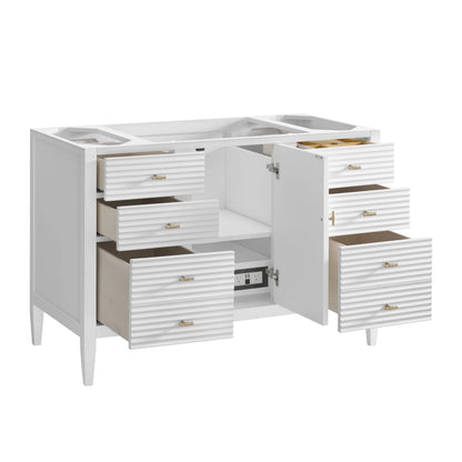 Myrrin 48" Single Vanity, Bright White w/ 3 CM Parisien Bleu Silestone Top, view 8