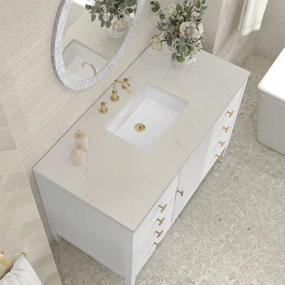 Myrrin 48" Single Vanity, Bright White, w/ 3 CM Siberian Silestone Top, view 7