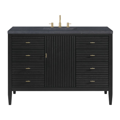 Myrrin 48" Single Vanity, Carbon Oak w/ 3 CM Charcoal Soapstone Silestone Top
