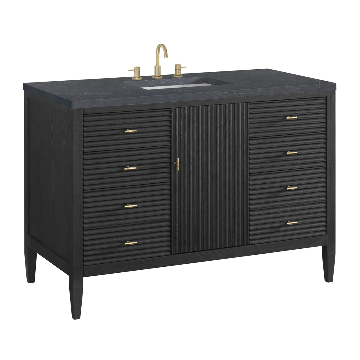 Myrrin 48" Single Vanity, Carbon Oak w/ 3 CM Charcoal Soapstone Silestone Top, view 10