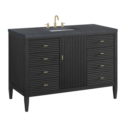 Myrrin 48" Single Vanity, Carbon Oak w/ 3 CM Charcoal Soapstone Silestone Top, view 10