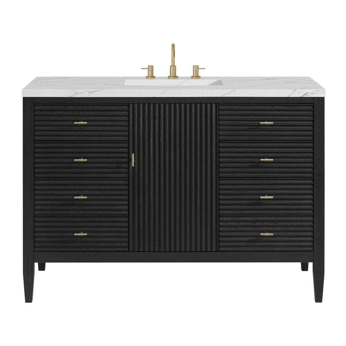 Myrrin 48" Single Vanity, Carbon Oak w/ 3 CM Ethereal Noctis Silestone Top