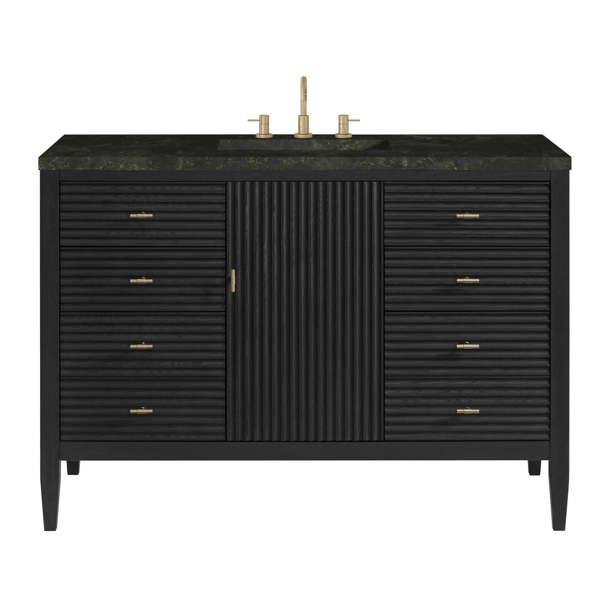 Myrrin 48" Single Vanity, Carbon Oak, w/ 3 CM Phantome Eclos Top