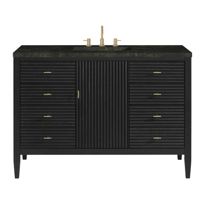 Myrrin 48" Single Vanity, Carbon Oak, w/ 3 CM Phantome Eclos Top