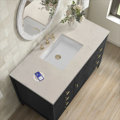 Myrrin 48" Single Vanity, Carbon Oak, w/ 3 CM Siberian Silestone Top w/FreePower Wireless Charger, view 8