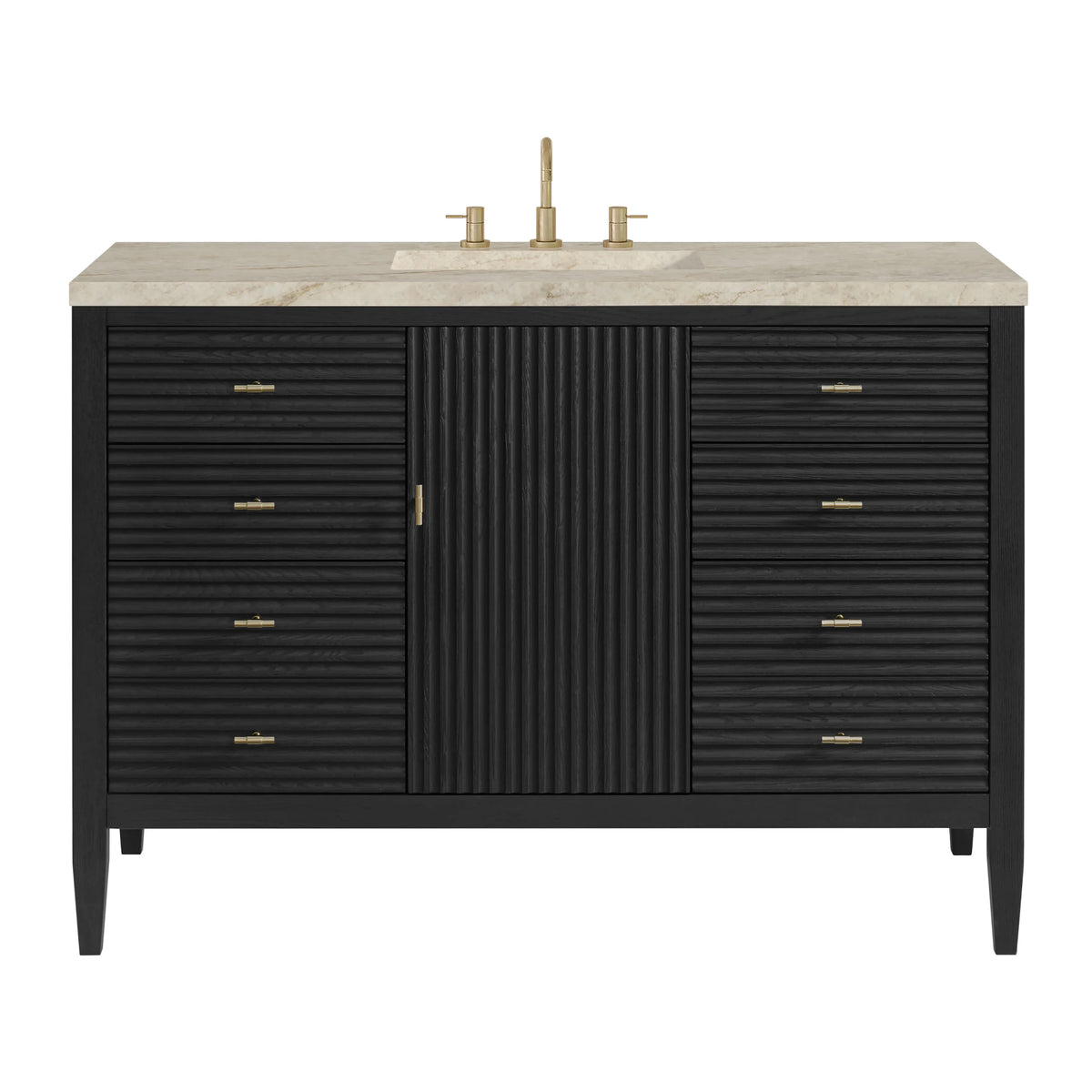 Myrrin 48" Single Vanity, Carbon Oak, w/ 3 CM Tajnar Eclos Top w/FreePower Wireless Charger