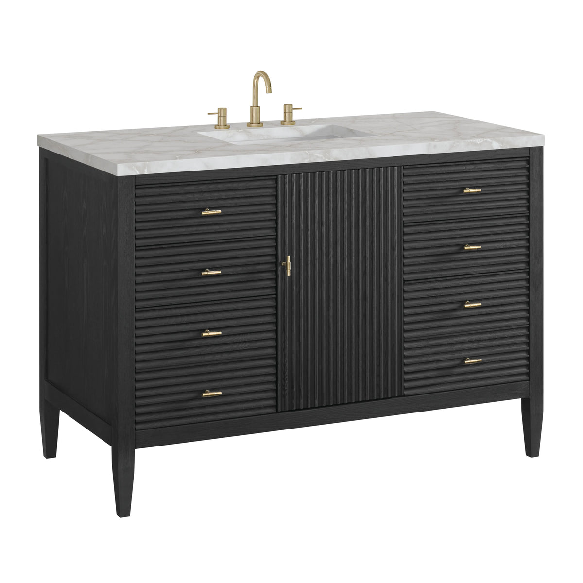 Myrrin 48" Single Vanity, Carbon Oak w/ 3 CM Victorian Silver Silestone Top w/FreePower Wireless Charger, view 13